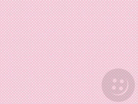 Bavlněné plátno - bílé puntíky na světle růžovém podkladu