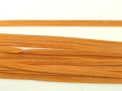 Textilní imitace broušené kůže - meruňková - šířka 0,4 cm
