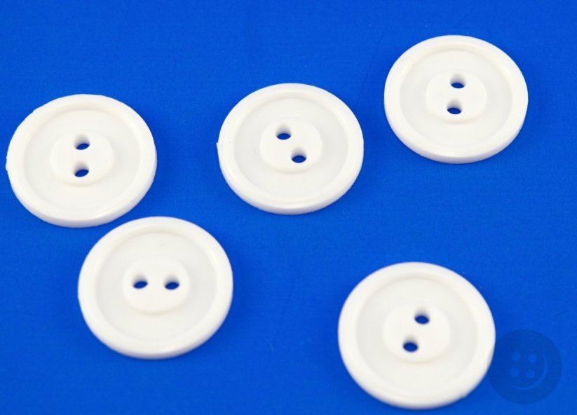 Buttonhole button - white - diameter 1.8 cm