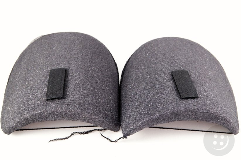 Wrapped shoulder pads - black - Velcro - diameters 14 cm x 12 cm x 1,6 cm