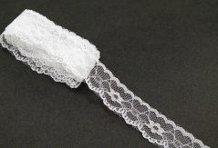 Silonové čipka - biela - šířka 2,5 cm