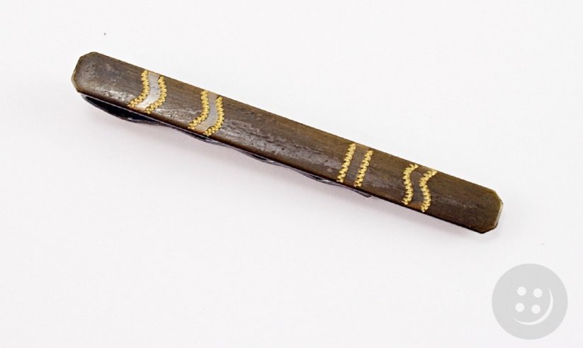 Tie clip - antique brass - diameters 6.5 cm x 0.5 cm