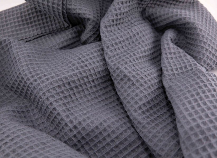 Vaflovina 100% bavlna - stredne šedá - šírka 155 cm