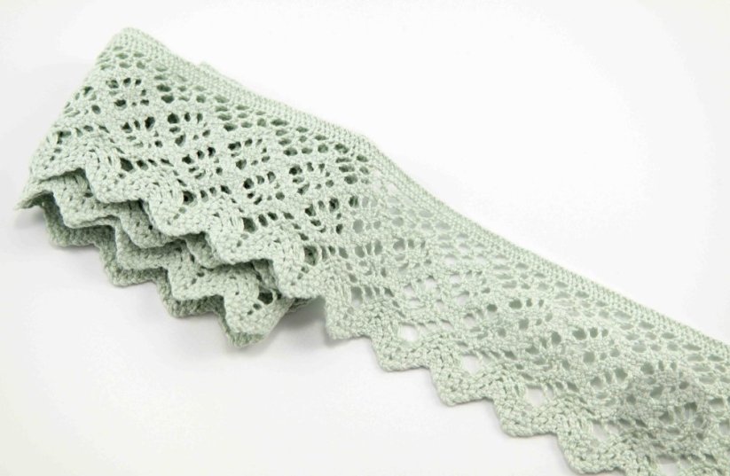 Cotton lace trim - vintage green - width 5 cm