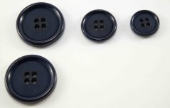 Hole maxi button - with matte center - dark blue - diameter 3.43 cm