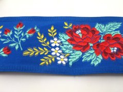 Festive ribbon - blue - width 5,5 cm
