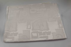 Damaškové čtvercové prostírání bílé s abstraktními motivy 5 ks v sadě