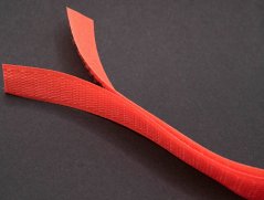 Našívací suchý zips - ostro červená - šírka 2 cm