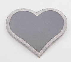Iron-on patch - heart - size 6 cm x 6 cm - reflective