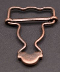 Metal buckle - old copper - hole 3 cm