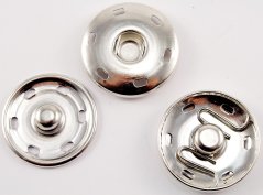 Druckknopf - groß  - glattsilber - Durchmesser 3,5 cm