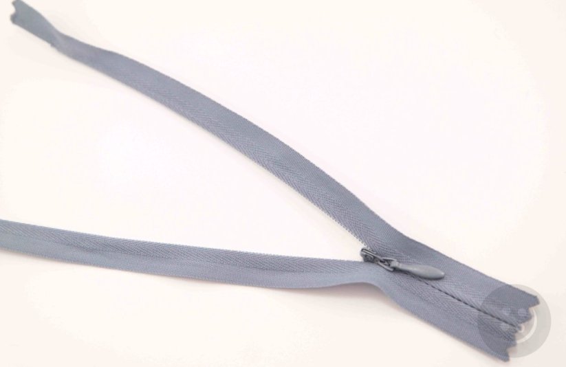 Nedělitelný skrytý zip (3mm) různé barvy - délka 18 cm - 60 cm