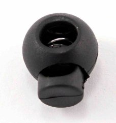 Plastová kulatá brzdička - černá - průměr průvleku 0,3 cm