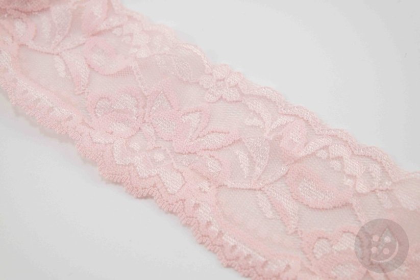 Elastic lace - salmon pink - width 5 cm