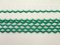 Embroidered decorative ribbon - green, white - width 1.6 cm