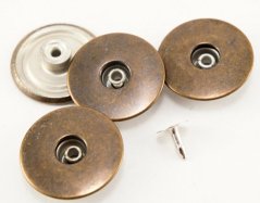 Jeans tack buttons - antique brass - diameter 2.5 cm