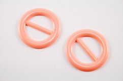 Plastová oděvní přezka - světle růžová - průvlek 2,5 cm - průměr 3,7 cm
