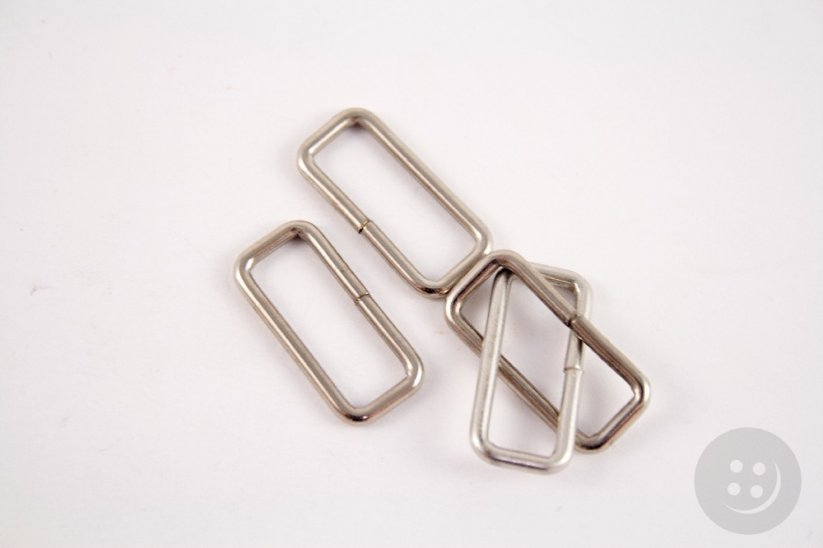 Rectangle - silver - pulling hole width 1,2 cm