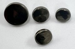 Faux metal shank button - dark silver - diameter 1,25 cm