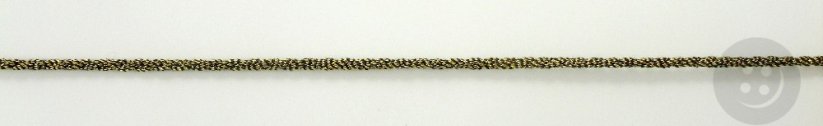 Twisted cord - black - gold diameter 2 mm, lurex