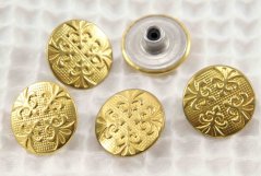 Narážecí knoflík s erby - zlatý - průměr 2 cm