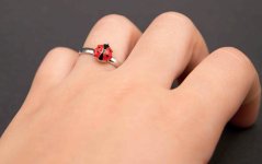 Baby ladybug ring