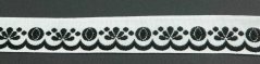 Krojová stuha - bílá, černá - šíře 2 cm