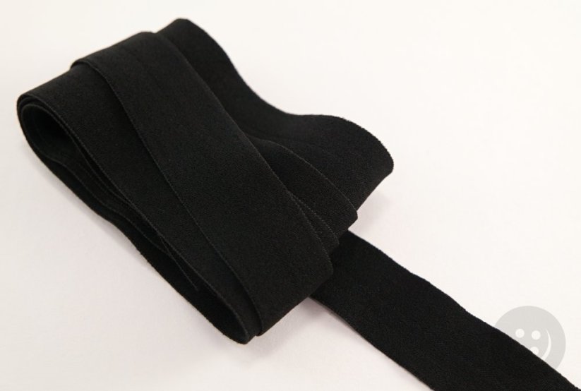 Edging elastic band - black matte - width 2 cm