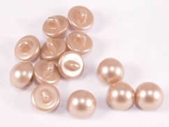 Gombík perlička so spodným prišitím - béžová perleťová - priemer 1,1 cm
