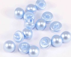 Gombík perlička so spodným prišitím - svetlo modrá perleťová - priemer 0,9 cm