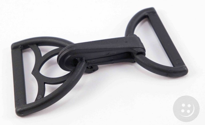Plastic swivel hook - black - pulling hole width 4 cm
