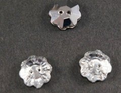 Luxusní krystalový knoflík - květinka - světlý krystal - průměr 1,2 cm