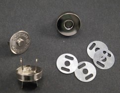 Magnetischer Verschlüss für Tasche - silber - Durchmesser 1,5 cm