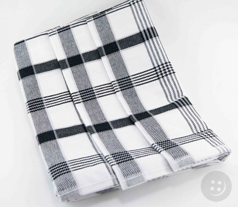 Set of tea towels 3 pieces - cubes - black white - size 50 cm x 70 cm