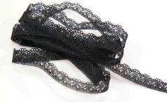 Syntetische Spitze - schwarz - Breite 1 cm