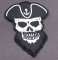 Iron-on patch - pirate skull with hat - dimensions 8,5 cm x 6,2 cm