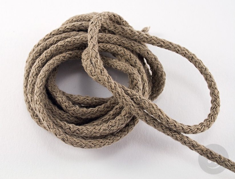 Clothing cotton cord -  brown - diameter 0.4 cm