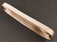 Luxusná saténová rypsová stuha - šírka 1 cm - tmavá ťavia