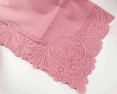 Lace square antique pink tablecloth