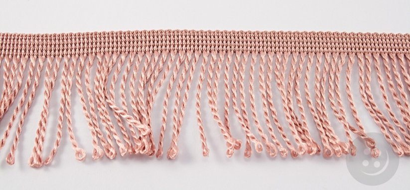 Fringes - pink, brown - width 6 cm
