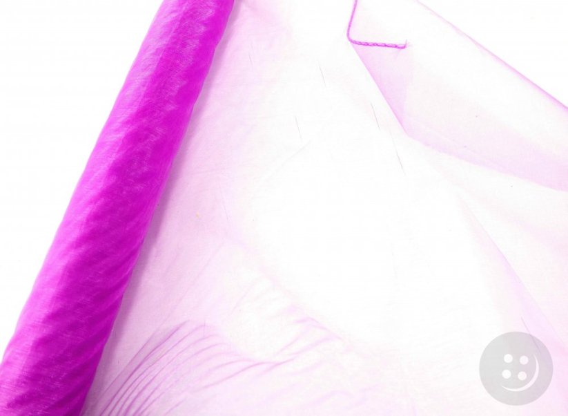 Organza  - purple pink - metallic - stitched around