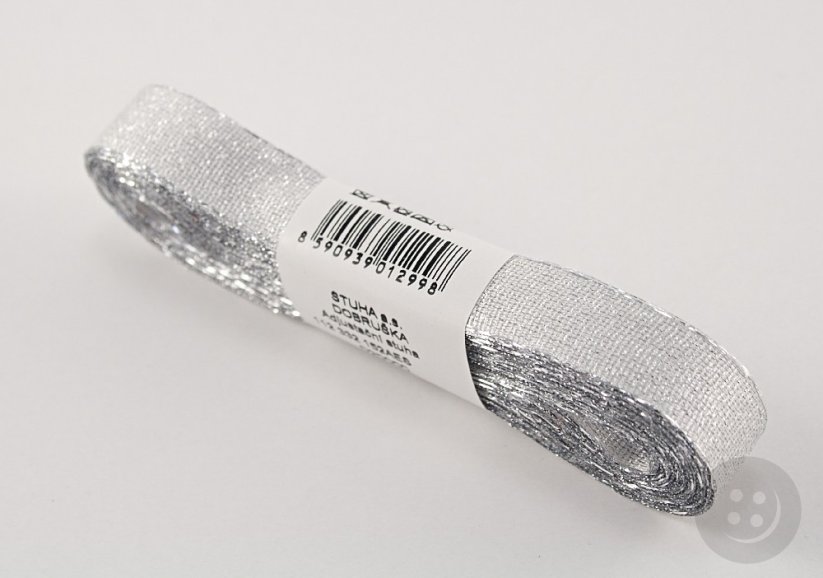 Ozdobná taftová stuha - stříbrná - šířka 0,3 cm - 7,2 cm