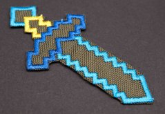 Nažehľovacia záplata - Minecraft Enchanted diamond sword - rozmer 9 cm x 4,5 cm