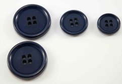 Dírkový maxi knoflík - s matným středem - švestkově modrý - průměr 3,43 cm