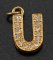 Štrasový prívesok - písmeno U - 2,1 cm x 1,5 cm