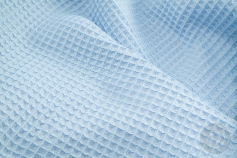 Vaflovina 100% bavlna - světle modrá - šířka 155 cm