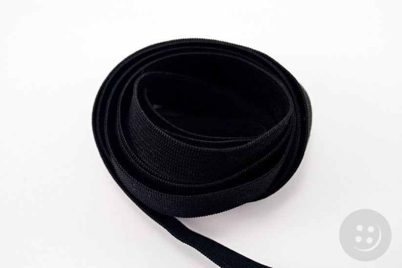 Prádlová guma - mäkká - čierna - šírka 1,5 cm