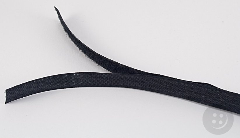 Sew-on velcro tape - black - width 1,6 cm
