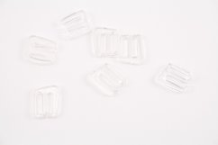 Plastik Schiebeschnalle - durchsichtig - Durchmesser 1,6 cm