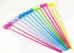 Detské pletacie ihlice - modrá - veľkosť 2,5 - 4 - dĺžka 20 cm